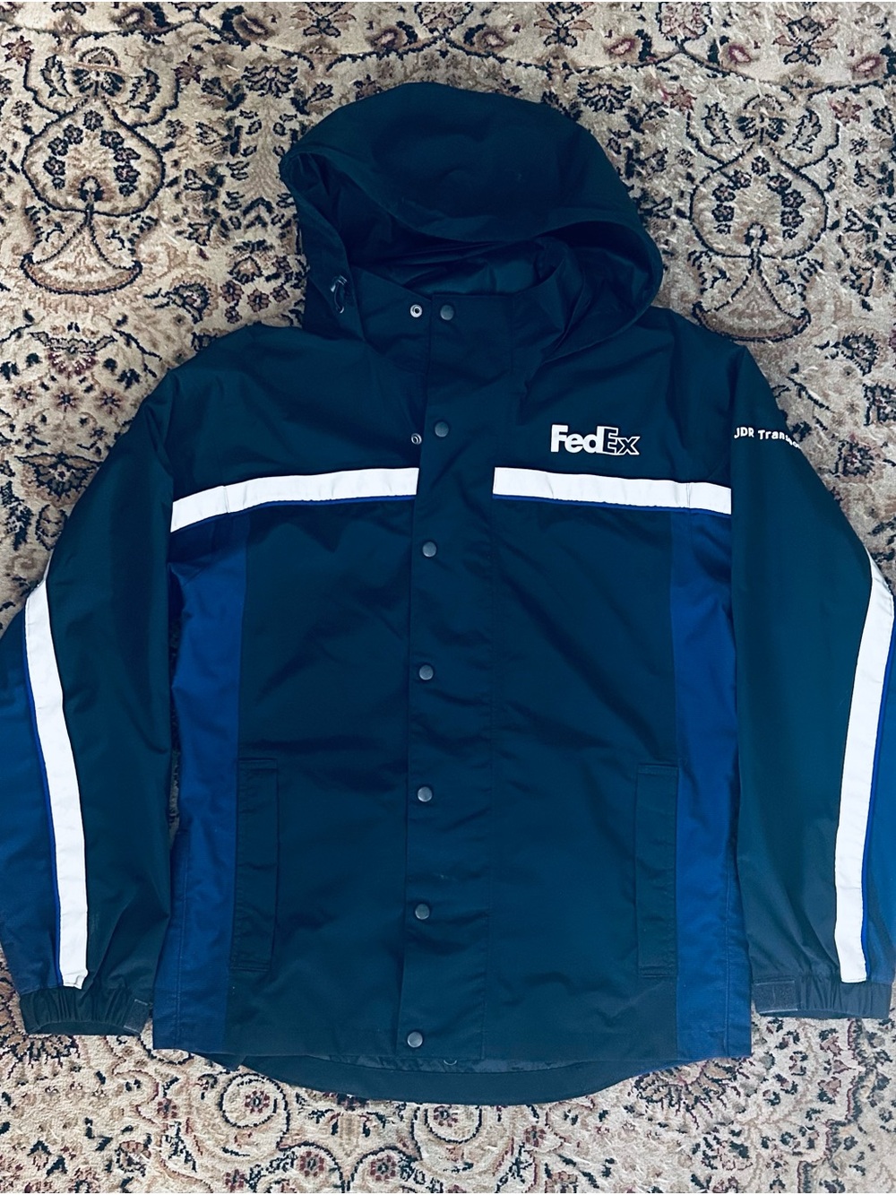 VTG FedExStan Herman Reflective Uniform Jacket Hooded Workwear Windbreaker Sz M